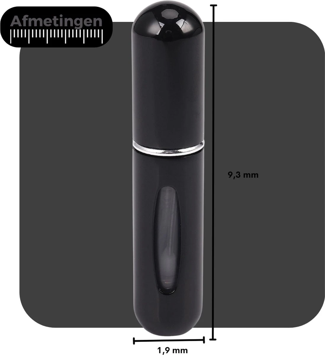 Cetins - Parfum Verstuiver Navulbaar - Mini Parfum Flesje - Reisflesje – Zwart 2 Cetins - Parfum Verstuiver Navulbaar - Mini Parfum Flesje - Reisflesje – Zwart - Afbeelding 2