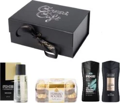 GreatGift® - Cadeaupakket Voor Hem - AXE Geschenkset- Ferrero Rocher - Vaderdag - Voor Mannen - Cadeau Voor Hem - Cadeau - In Luxe Giftbox
