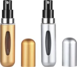 Merkloos Hervulbare Parfumflesjes - Goud + Zilver - 5ML - Verstuiver - Navulbaar