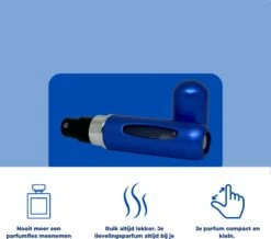 Cetins - Parfum Verstuiver Navulbaar - Mini Parfum Flesje - Reisflesje – Matt Blauw -Parfum Verkoopwinkel 1200x1058 2