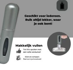 Cetins - Parfum Verstuiver Navulbaar - Mini Parfum Flesje - Reisflesje – Matt Grijs - -Parfum Verkoopwinkel 1200x1146 4