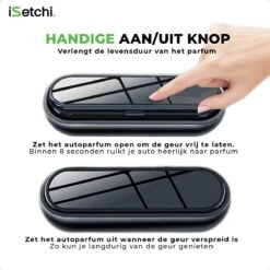 ISetchi Frisse Autoparfum - Autogeur - Met 4 Verschillende Geuren – Compact Formaat & Navulbaar - Metaal Ontwerp - Parfum Voor Luchtrooster Ventilatierooster -Auto Luchtje - Car Perfume -Parfum Verkoopwinkel 1200x1200 369
