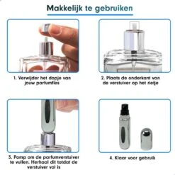 MaxedMore Navulbare Parfumverstuiver 5ml Zilver - 65 Keer Spraybare Parfum Verstuiver - Hervulbaar Tasverstuiver Voor Parfum - Meeneem Mini Geur Flesje Voor Op Reis - Lipstick Formaat Navulbaar Parfumflesje -Parfum Verkoopwinkel 1200x1200 401