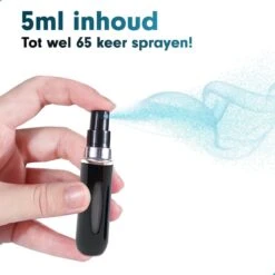 MaxedMore Navulbare Parfumverstuiver 5ml Zwart - 65 Keer Spraybare Parfum Verstuiver - Hervulbaar Tasverstuiver Voor Parfum - Meeneem Mini Geur Flesje Voor Op Reis - Lipstick Formaat Navulbaar Parfumflesje -Parfum Verkoopwinkel 1200x1200 452