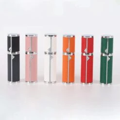 Hervulbare Parfumverstuiver-5ml-Mini Parfumverstuiver-Kleine Spuitfles Voor Parfum-Lege Parfumflesje Voor Op Reis Glasspray Draagbaar Parfumpakket Met Lederen Hoes - Mandarijn Groen -Parfum Verkoopwinkel 1200x1200 455