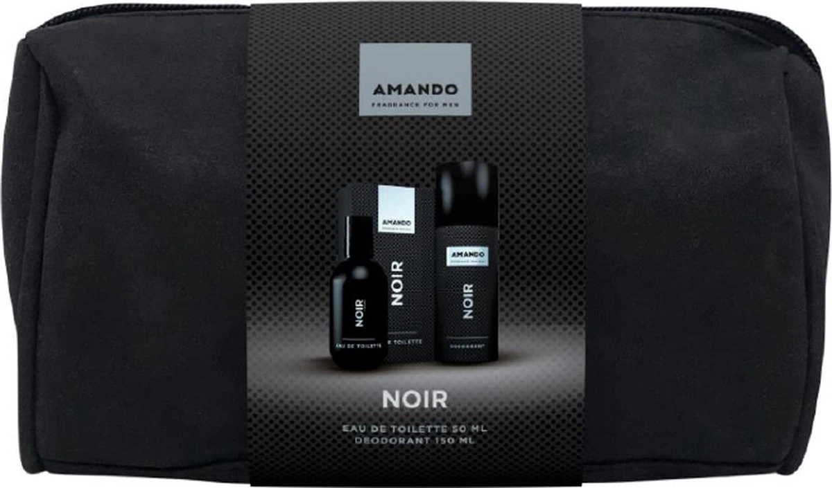 Amando Noir Geschenkset - Eau De Toilette & Bodyspray In Leren Toilettas