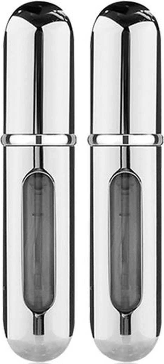 Lotis - Parfumverstuivers - Flesje Navulbaar - Metallic Zilver 2-pack 1 Lotis - Parfumverstuivers - Flesje Navulbaar - Metallic Zilver 2-pack