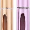 Mini Parfum Flesje 2-PACK Goud En Roze| Lipstick Formaat Navulbare Parfum Verstuiver