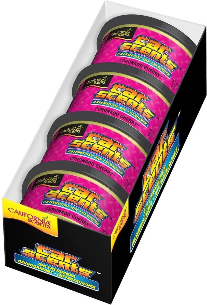 California Scents - Luchtverfrisser - Coronado Cherry - Kersen - 4 Pack - Autogeurtje 1 California Scents - Luchtverfrisser - Coronado Cherry - Kersen - 4 Pack - Autogeurtje