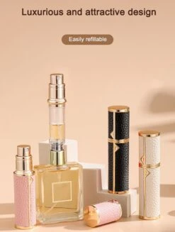 Hervulbare Parfumverstuiver-5ml-Mini Parfumverstuiver-Kleine Spuitfles Voor Parfum-Lege Parfumflesje Voor Op Reis Glasspray Draagbaar Parfumpakket Met Lederen Hoes - Mandarijn Groen -Parfum Verkoopwinkel 906x1200 1